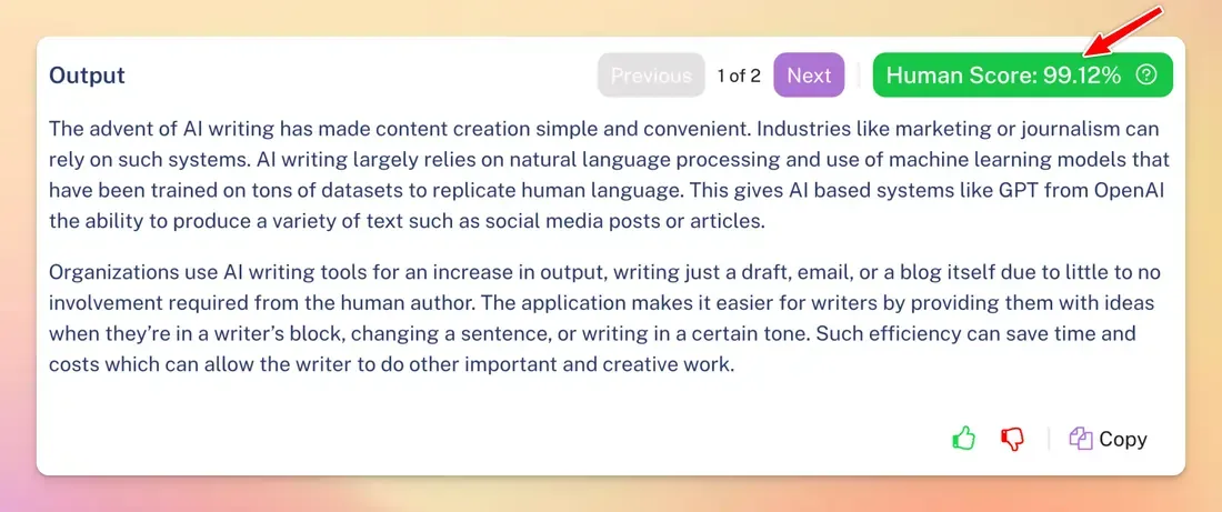 writehuman.ai output